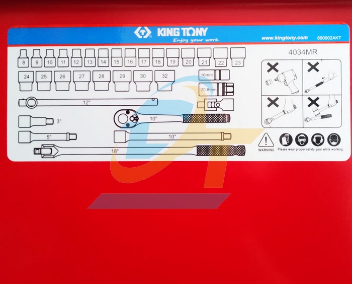 Bộ tu&yacute;p 1/2" 33 chi tiết hệ m&eacute;t Kingtony 4034MR  KingTony | Gi&aacute; rẻ nhất - C&ocirc;ng Ty TNHH Thương Mại Dịch Vụ Đạt T&acirc;m
