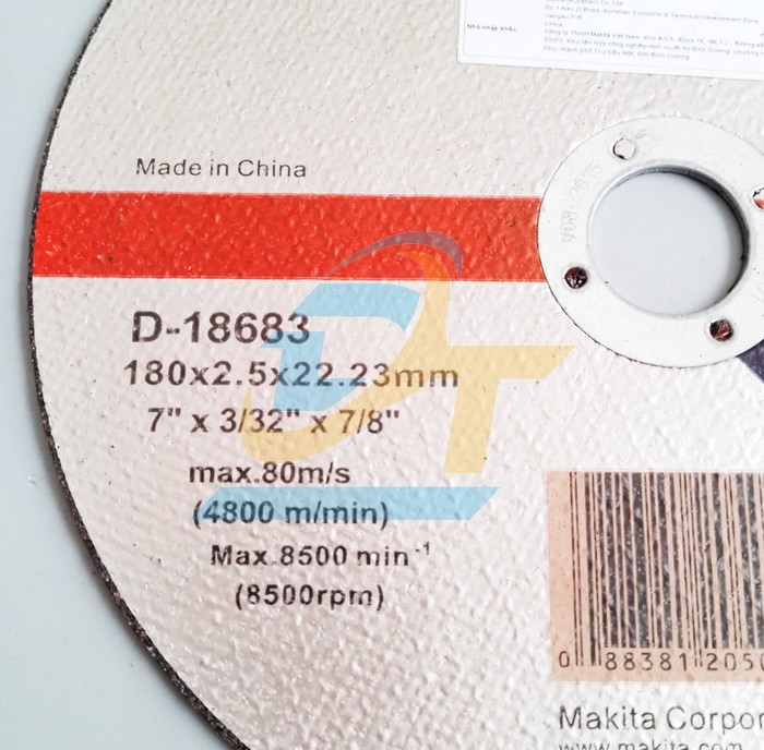 Đ&aacute; cắt kim loại 180x2.5x22.23mm Makita D-18683  Makita | Gi&aacute; rẻ nhất - C&ocirc;ng Ty TNHH Thương Mại Dịch Vụ Đạt T&acirc;m