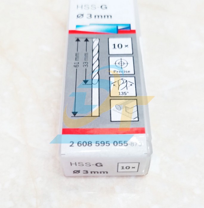 Mũi khoan sắt 3mm HSS-G Bosch 2608595055 2608595055 Bosch | Gi&aacute; rẻ nhất - C&ocirc;ng Ty TNHH Thương Mại Dịch Vụ Đạt T&acirc;m