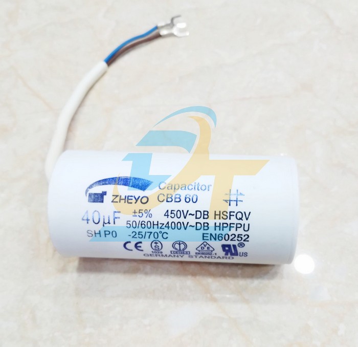 Tụ tr&ograve;n nhựa Zheyo d&ugrave;ng cho m&ocirc; tơ 40uF-450V  China | Gi&aacute; rẻ nhất - C&ocirc;ng Ty TNHH Thương Mại Dịch Vụ Đạt T&acirc;m