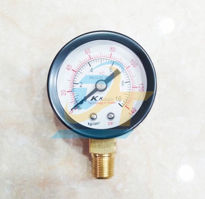 Đồng hồ đo &aacute;p suất 40mm KK-GAUGES 0-10kgf/cm2 (Ch&acirc;n đứng ren 9.6mm)  KK-GAUGES | Gi&aacute; rẻ nhất - C&ocirc;ng Ty TNHH Thương Mại Dịch Vụ Đạt T&acirc;m