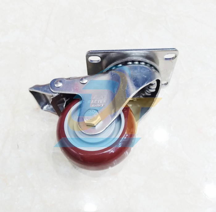 B&aacute;nh xe đẩy PU 75x32mm c&agrave;ng xoay Caster 2-A3-SS304-PU-SRB  CASTER-WHEEL | Gi&aacute; rẻ nhất - C&ocirc;ng Ty TNHH Thương Mại Dịch Vụ Đạt T&acirc;m