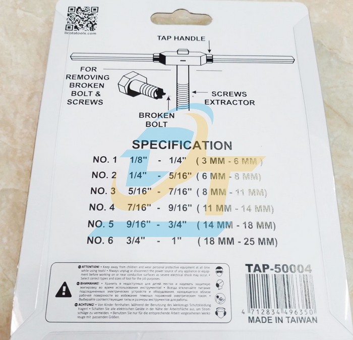 Bộ mũi ren lấy ốc g&atilde;y 6 chi tiết 3-25mm Licota TAP-50004  Licota | Gi&aacute; rẻ nhất - C&ocirc;ng Ty TNHH Thương Mại Dịch Vụ Đạt T&acirc;m