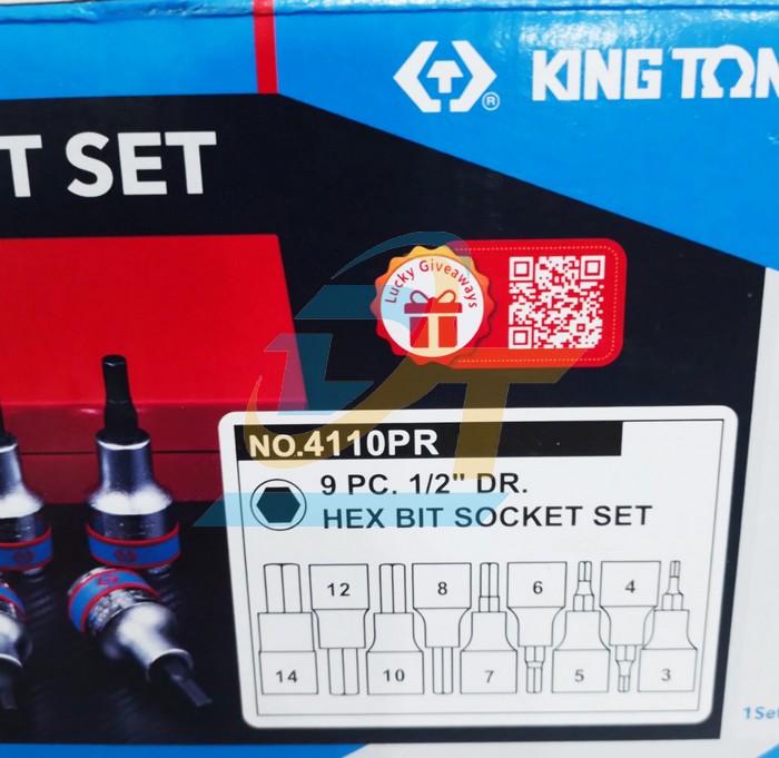 Bộ  tu&yacute;p lục gi&aacute;c 1/2" 9 chi tiết 3-14mm Kingtony 4110PR  KingTony | Gi&aacute; rẻ nhất - C&ocirc;ng Ty TNHH Thương Mại Dịch Vụ Đạt T&acirc;m