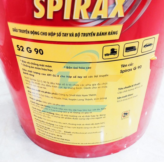 Dầu hộp số Shell Spirax S2 G 90 - Th&ugrave;ng 20L  Shell-Spirax | Gi&aacute; rẻ nhất - C&ocirc;ng Ty TNHH Thương Mại Dịch Vụ Đạt T&acirc;m