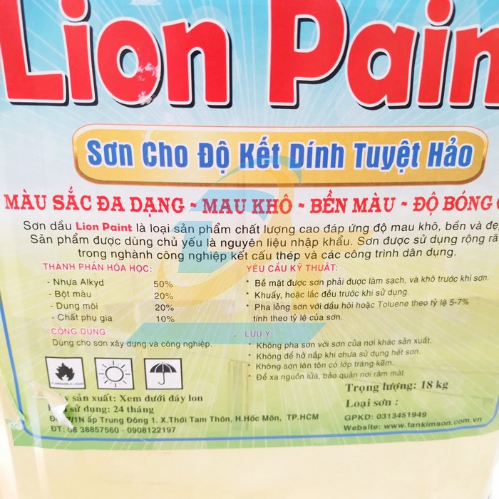 Sơn l&oacute;t chống gỉ m&agrave;u x&aacute;m Lion Paint 20kg  VietNam | Gi&aacute; rẻ nhất - C&ocirc;ng Ty TNHH Thương Mại Dịch Vụ Đạt T&acirc;m
