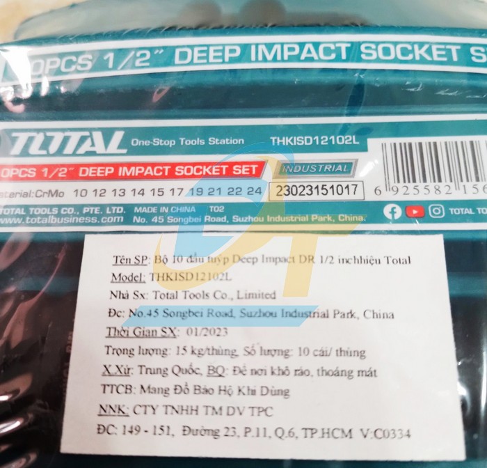 Bộ đầu tu&yacute;p 1/2" d&agrave;i 10 chi tiết 10-24mm Total THKISD12102L  Total | Gi&aacute; rẻ nhất - C&ocirc;ng Ty TNHH Thương Mại Dịch Vụ Đạt T&acirc;m