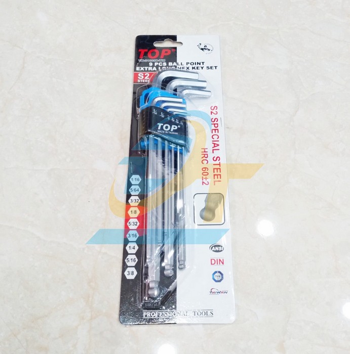 Bộ lục gi&aacute;c đầu bi 9 c&acirc;y hệ inch 1/16-3/8" TOP TW-21009B-WM  TOP | Gi&aacute; rẻ nhất - C&ocirc;ng Ty TNHH Thương Mại Dịch Vụ Đạt T&acirc;m