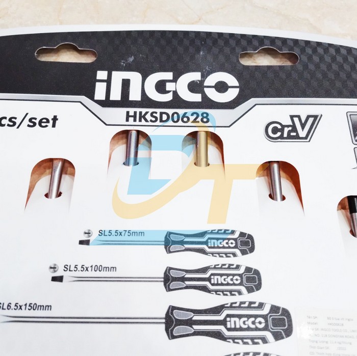 Bộ tua v&iacute;t dẹp v&agrave; bake 6 c&acirc;y Ingco HKSD0628  INGCO | Gi&aacute; rẻ nhất - C&ocirc;ng Ty TNHH Thương Mại Dịch Vụ Đạt T&acirc;m