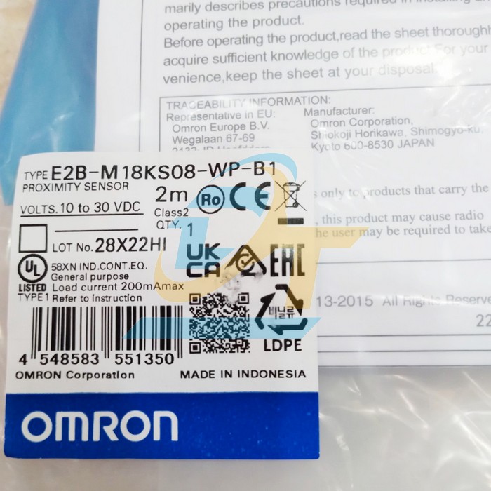 Cảm biến tiệm cận Omron E2B-M18KS08-WP-B1 2M  Omron | Gi&aacute; rẻ nhất - C&ocirc;ng Ty TNHH Thương Mại Dịch Vụ Đạt T&acirc;m