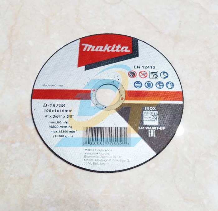 Đ&aacute; cắt sắt 100x1.0x16mm Makita D-18758 D-18758 Makita | Gi&aacute; rẻ nhất - C&ocirc;ng Ty TNHH Thương Mại Dịch Vụ Đạt T&acirc;m