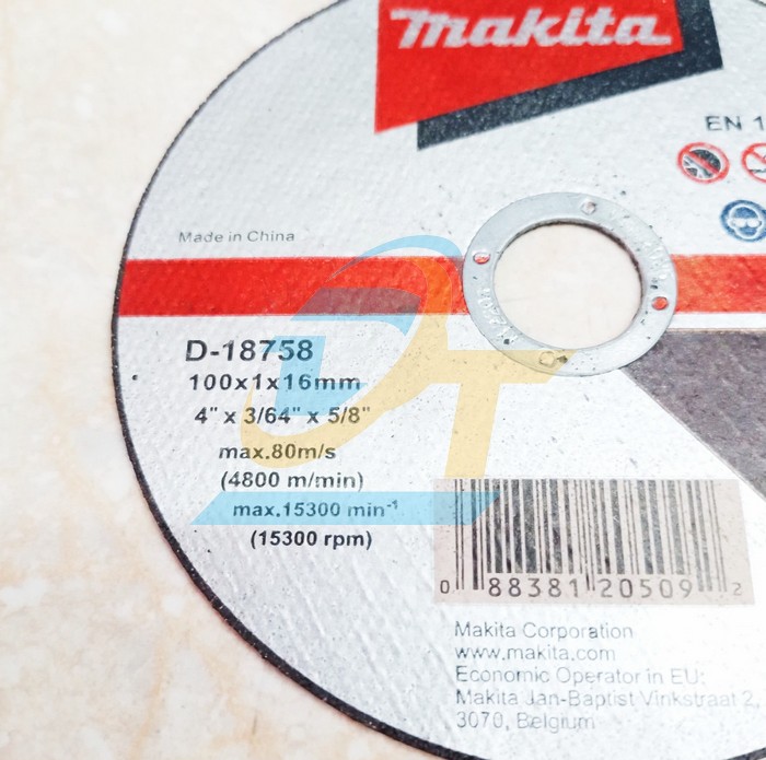 Đ&aacute; cắt sắt 100x1.0x16mm Makita D-18758 D-18758 Makita | Gi&aacute; rẻ nhất - C&ocirc;ng Ty TNHH Thương Mại Dịch Vụ Đạt T&acirc;m