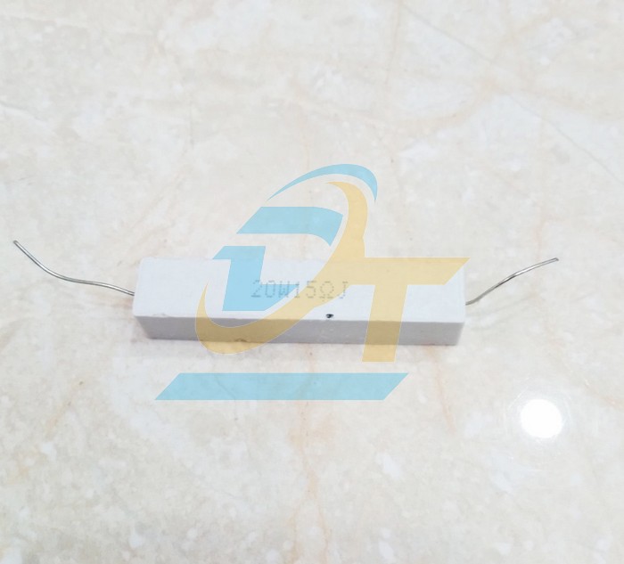Điện trở sứ ch&acirc;n ngang 20W 15Ohm  China | Gi&aacute; rẻ nhất - C&ocirc;ng Ty TNHH Thương Mại Dịch Vụ Đạt T&acirc;m