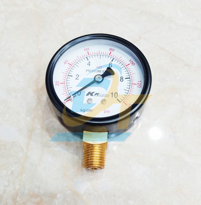 Đồng hồ đo &aacute;p suất 63mm KK-GAUGES 0-10kgf/cm2 (Ch&acirc;n đứng ren 13mm)  KK-GAUGES | Gi&aacute; rẻ nhất - C&ocirc;ng Ty TNHH Thương Mại Dịch Vụ Đạt T&acirc;m
