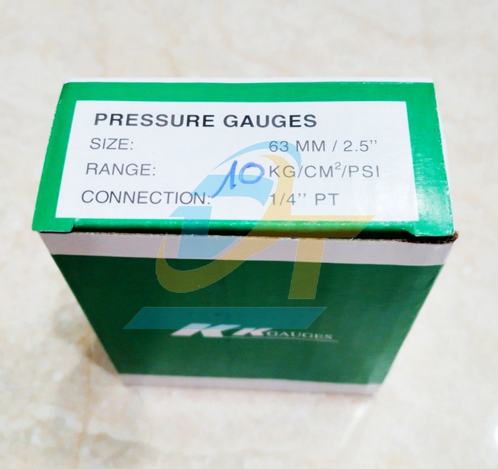 Đồng hồ đo &aacute;p suất 63mm KK-GAUGES 0-10kgf/cm2 (Ch&acirc;n đứng ren 13mm)  KK-GAUGES | Gi&aacute; rẻ nhất - C&ocirc;ng Ty TNHH Thương Mại Dịch Vụ Đạt T&acirc;m