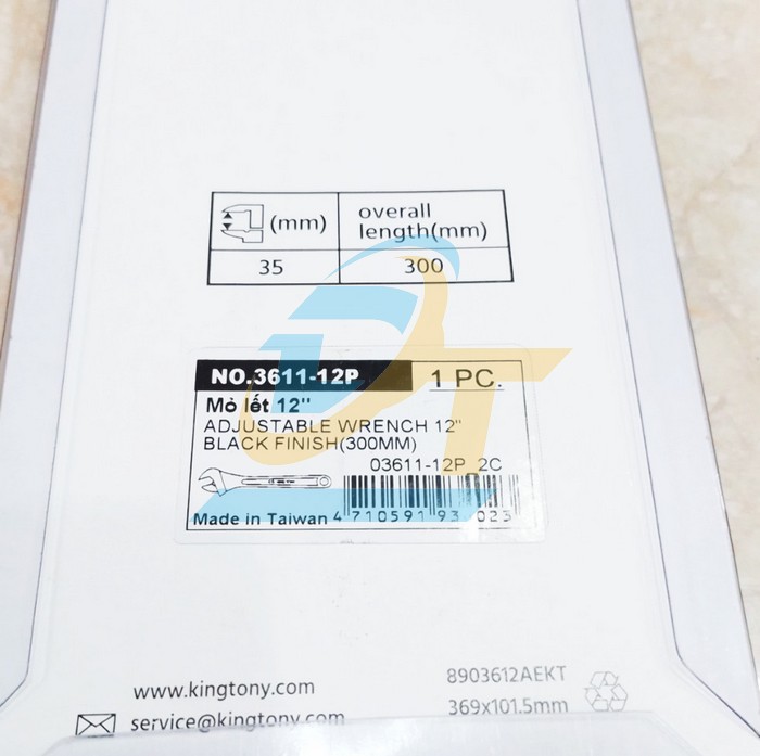 Mỏ lết 12"/300mm Kingtony 3611-12P  KingTony | Gi&aacute; rẻ nhất - C&ocirc;ng Ty TNHH Thương Mại Dịch Vụ Đạt T&acirc;m