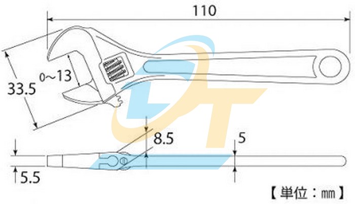 Mỏ lết thường miệng rộng HX-250 TOP KOGYO  TOP-KOGYO | Gi&aacute; rẻ nhất - C&ocirc;ng Ty TNHH Thương Mại Dịch Vụ Đạt T&acirc;m
