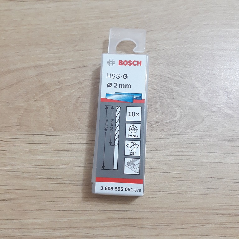 Mũi khoan sắt 2mm HSS-G Bosch 2608595051 2608595051 Bosch | Gi&aacute; rẻ nhất - C&ocirc;ng Ty TNHH Thương Mại Dịch Vụ Đạt T&acirc;m