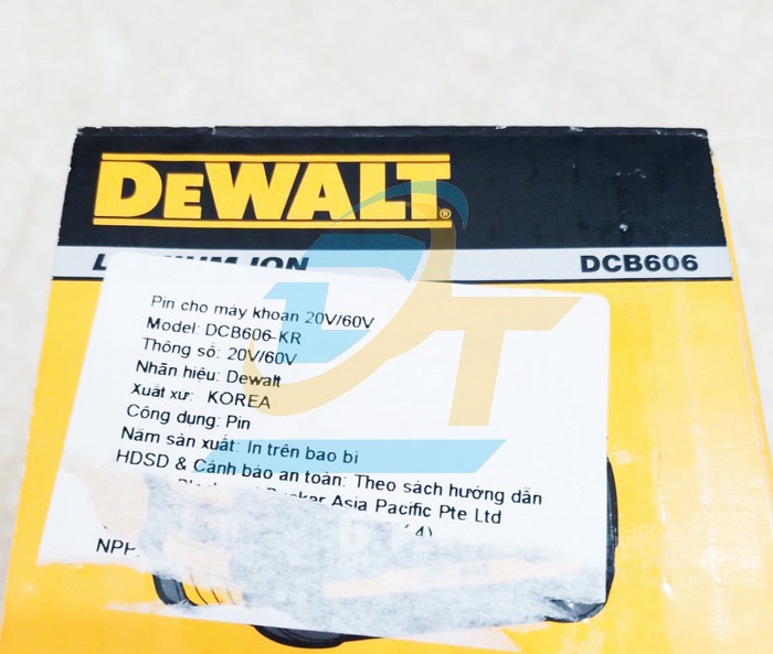 Pin 20V 6.0Ah XR Li-ion Dewalt DCB606-KR  DEWALT | Gi&aacute; rẻ nhất - C&ocirc;ng Ty TNHH Thương Mại Dịch Vụ Đạt T&acirc;m