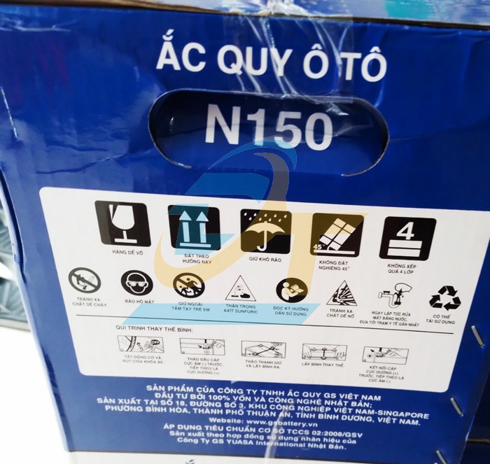 Ắc quy nước GS N150 (12V-150Ah)  GS | Gi&aacute; rẻ nhất - C&ocirc;ng Ty TNHH Thương Mại Dịch Vụ Đạt T&acirc;m