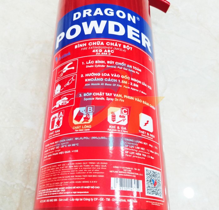 B&igrave;nh chữa ch&aacute;y dạng bột Dragon Powder ABC 4kg  DRAGON | Gi&aacute; rẻ nhất - C&ocirc;ng Ty TNHH Thương Mại Dịch Vụ Đạt T&acirc;m