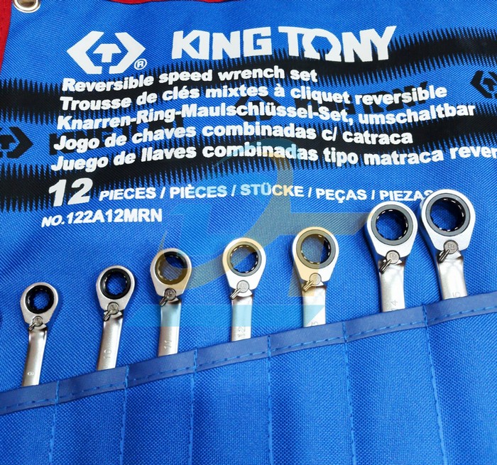 Bộ cờ l&ecirc; v&ograve;ng miệng tự động 12 chi tiết 8-24mm Kingtony 122A12MRN  KingTony | Gi&aacute; rẻ nhất - C&ocirc;ng Ty TNHH Thương Mại Dịch Vụ Đạt T&acirc;m