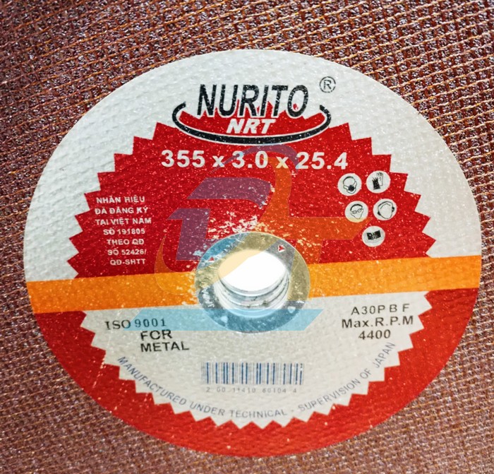 Đ&aacute; cắt sắt Nurito 355x3x25.4  NURITO | Gi&aacute; rẻ nhất - C&ocirc;ng Ty TNHH Thương Mại Dịch Vụ Đạt T&acirc;m