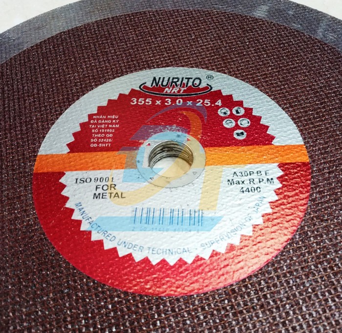 Đ&aacute; cắt sắt Nurito 355x3x25.4  NURITO | Gi&aacute; rẻ nhất - C&ocirc;ng Ty TNHH Thương Mại Dịch Vụ Đạt T&acirc;m