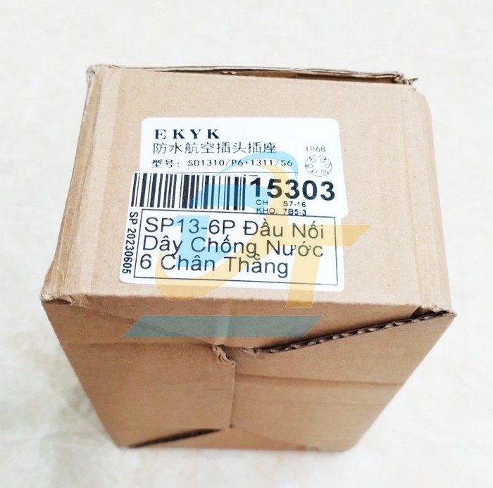 Đầu nối d&acirc;y chống nước 6 ch&acirc;n thẳng (Đực + C&aacute;i) SP13-6P  China | Gi&aacute; rẻ nhất - C&ocirc;ng Ty TNHH Thương Mại Dịch Vụ Đạt T&acirc;m