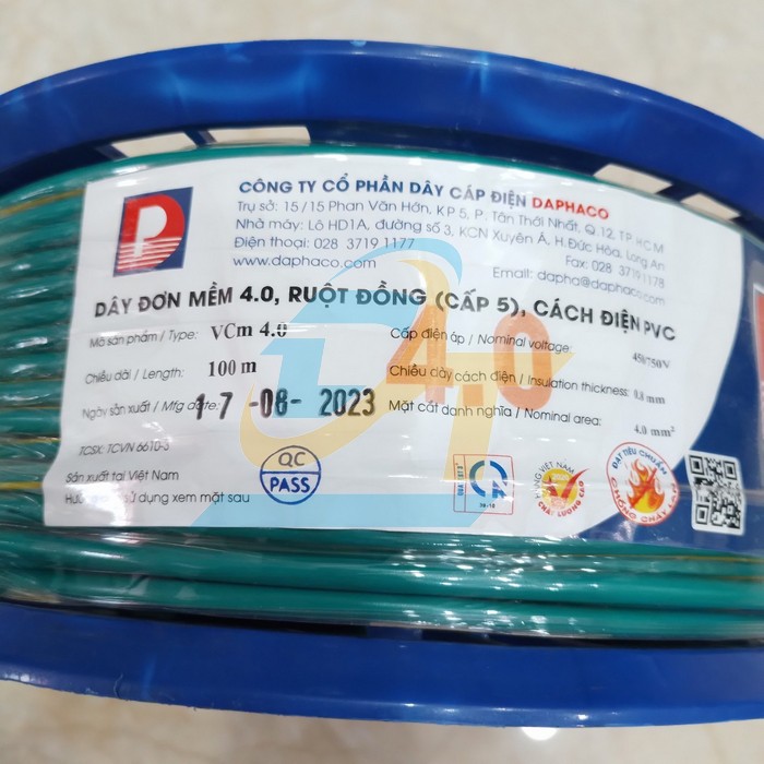 D&acirc;y c&aacute;p điện đơn mềm 1 l&otilde;i Lion Vcm 4.0  Daphaco | Gi&aacute; rẻ nhất - C&ocirc;ng Ty TNHH Thương Mại Dịch Vụ Đạt T&acirc;m