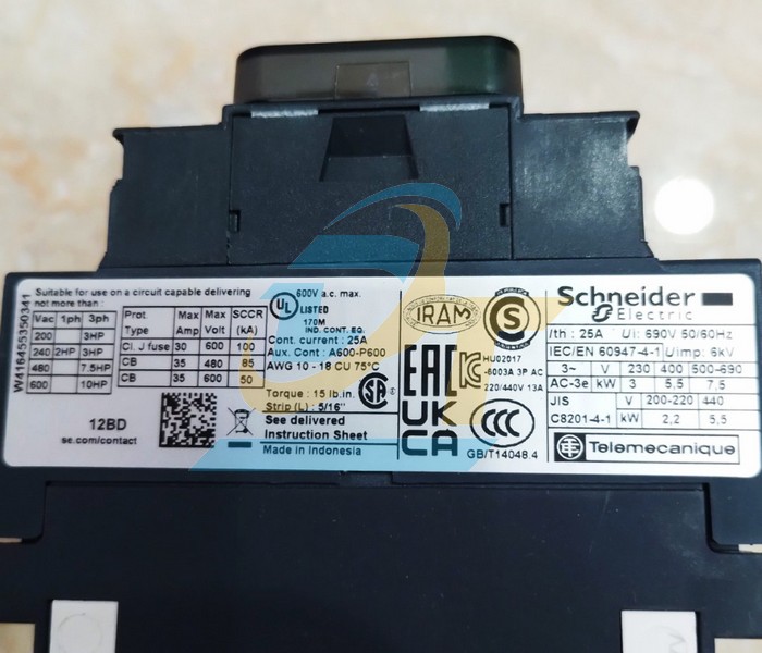 Khởi động từ 3P 12A 24V Schneider LC1D12BD  SCHNEIDER | Gi&aacute; rẻ nhất - C&ocirc;ng Ty TNHH Thương Mại Dịch Vụ Đạt T&acirc;m