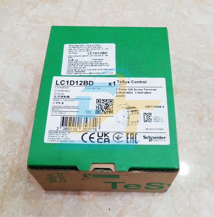 Khởi động từ 3P 12A 24V Schneider LC1D12BD  SCHNEIDER | Gi&aacute; rẻ nhất - C&ocirc;ng Ty TNHH Thương Mại Dịch Vụ Đạt T&acirc;m