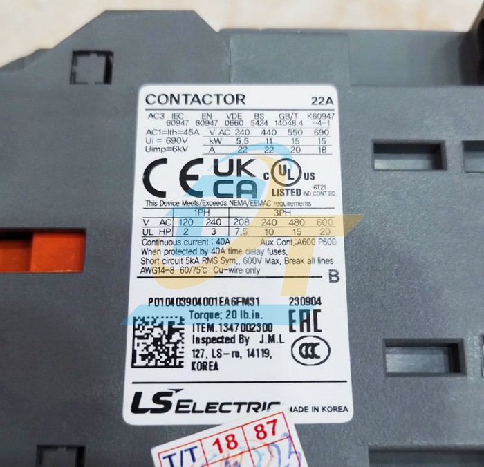 Khởi động từ 3P 22A 220V LS MC-22B (1a1b)  LS | Gi&aacute; rẻ nhất - C&ocirc;ng Ty TNHH Thương Mại Dịch Vụ Đạt T&acirc;m