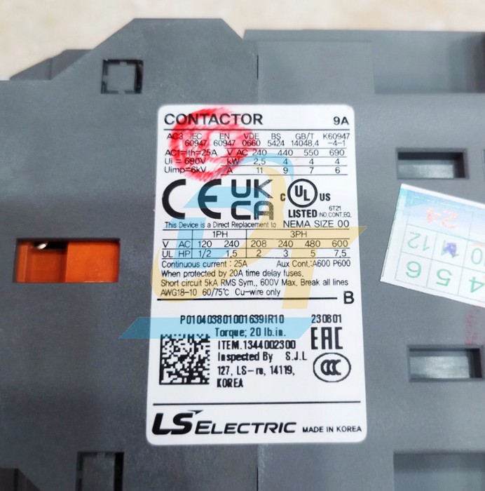 Khởi động từ 3P 9A 220V LS MC-9B (1a1b)  LS | Gi&aacute; rẻ nhất - C&ocirc;ng Ty TNHH Thương Mại Dịch Vụ Đạt T&acirc;m