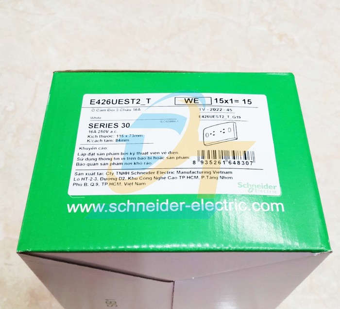 Ổ cắm đ&ocirc;i 3 chấu 16A Schneider E426UEST2-T-G19  SCHNEIDER | Gi&aacute; rẻ nhất - C&ocirc;ng Ty TNHH Thương Mại Dịch Vụ Đạt T&acirc;m