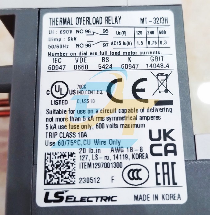 Relay nhiệt LS MT-32/3H 11A (9-13A)  LS | Gi&aacute; rẻ nhất - C&ocirc;ng Ty TNHH Thương Mại Dịch Vụ Đạt T&acirc;m