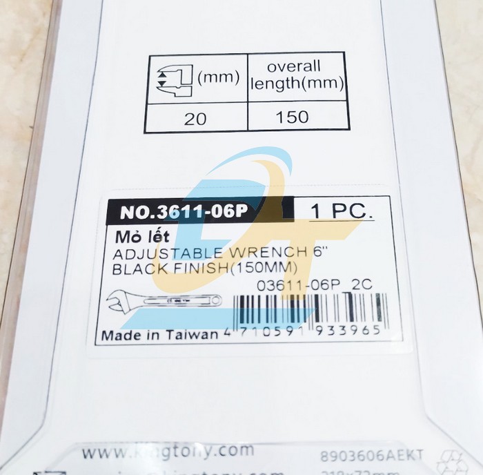 Mỏ lết đen 6"/150mm Kingtony 3611-06P 3611-06P KingTony | Gi&aacute; rẻ nhất - C&ocirc;ng Ty TNHH Thương Mại Dịch Vụ Đạt T&acirc;m
