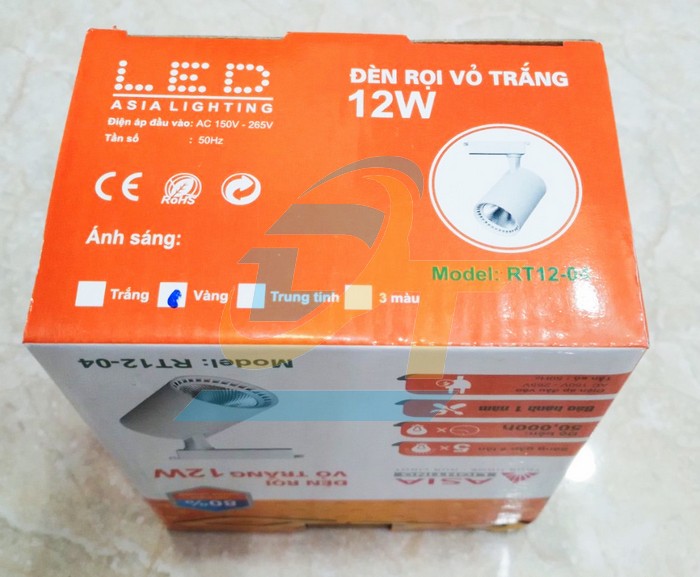 Đ&egrave;n rọi ray vỏ trắng 12W &aacute;nh s&aacute;ng v&agrave;ng Asia RT12-04  ASIA | Gi&aacute; rẻ nhất - C&ocirc;ng Ty TNHH Thương Mại Dịch Vụ Đạt T&acirc;m