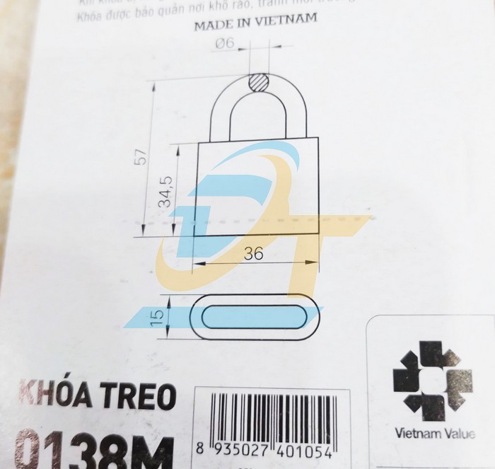 Kh&oacute;a treo đồng 4F Việt Tiệp 0138M  VietTiep | Gi&aacute; rẻ nhất - C&ocirc;ng Ty TNHH Thương Mại Dịch Vụ Đạt T&acirc;m