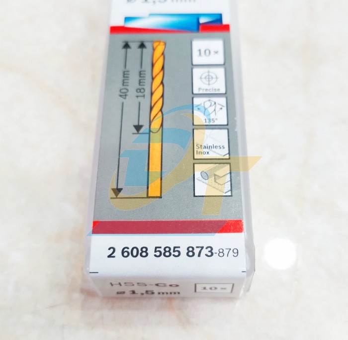 Mũi khoan inox HSS-Co 1.5mm Bosch 2608585873  Bosch | Gi&aacute; rẻ nhất - C&ocirc;ng Ty TNHH Thương Mại Dịch Vụ Đạt T&acirc;m
