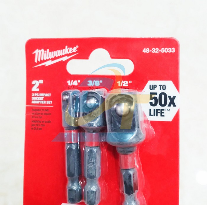 Bộ 3 đầu chuyển từ v&iacute;t sang bulong đầu 1/4", 1/2", 3/8" Milwaukee 48-32-5033  Milwaukee | Gi&aacute; rẻ nhất - C&ocirc;ng Ty TNHH Thương Mại Dịch Vụ Đạt T&acirc;m