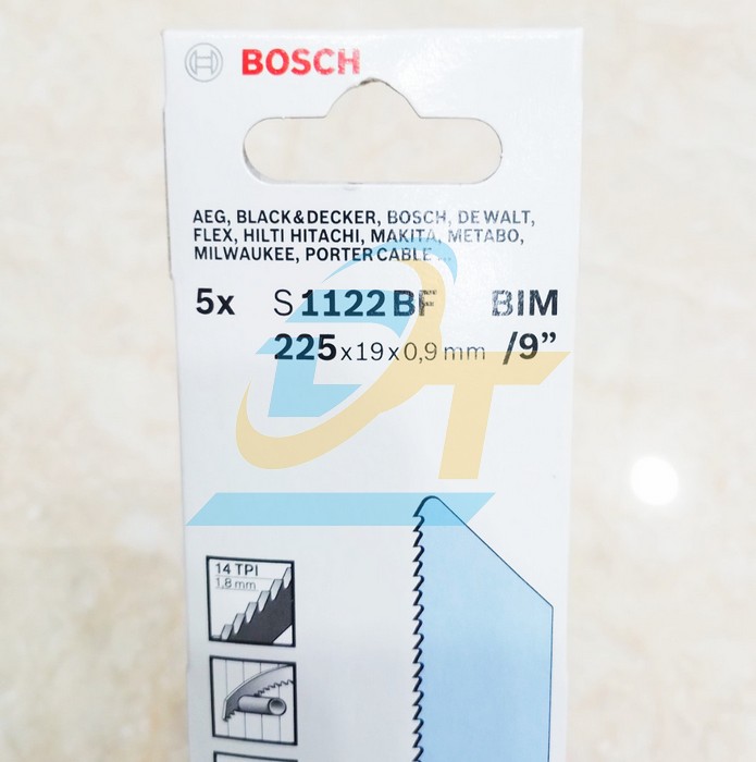 Bộ lưỡi cưa kiếm 5 c&acirc;y 9"/225x19x0.9mm Bosch S1122BF 2608656019  Bosch | Gi&aacute; rẻ nhất - C&ocirc;ng Ty TNHH Thương Mại Dịch Vụ Đạt T&acirc;m