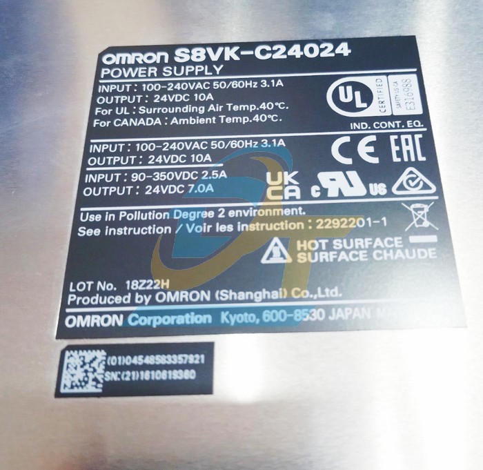 Bộ nguồn 10A 24VDC Omron S8VK-C24024 S8VK-C24024 Omron | Gi&aacute; rẻ nhất - C&ocirc;ng Ty TNHH Thương Mại Dịch Vụ Đạt T&acirc;m