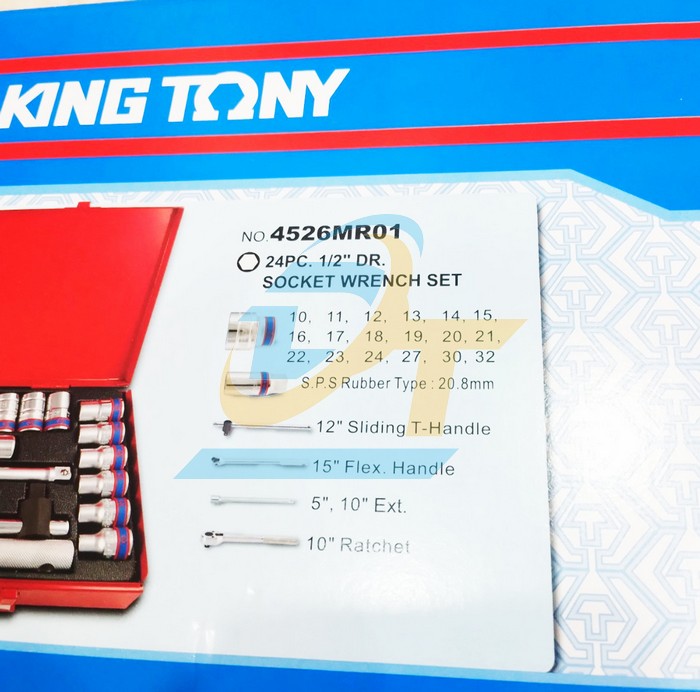 Bộ tu&yacute;p 1/2" 24 chi tiết 8-32mm Kingtony 4526MR01 4526MR01 KingTony | Gi&aacute; rẻ nhất - C&ocirc;ng Ty TNHH Thương Mại Dịch Vụ Đạt T&acirc;m