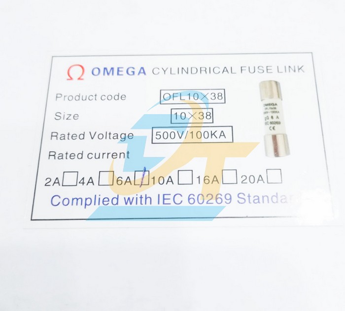 Cầu ch&igrave; sứ 10x38 Omega 6A  OMEGA | Gi&aacute; rẻ nhất - C&ocirc;ng Ty TNHH Thương Mại Dịch Vụ Đạt T&acirc;m