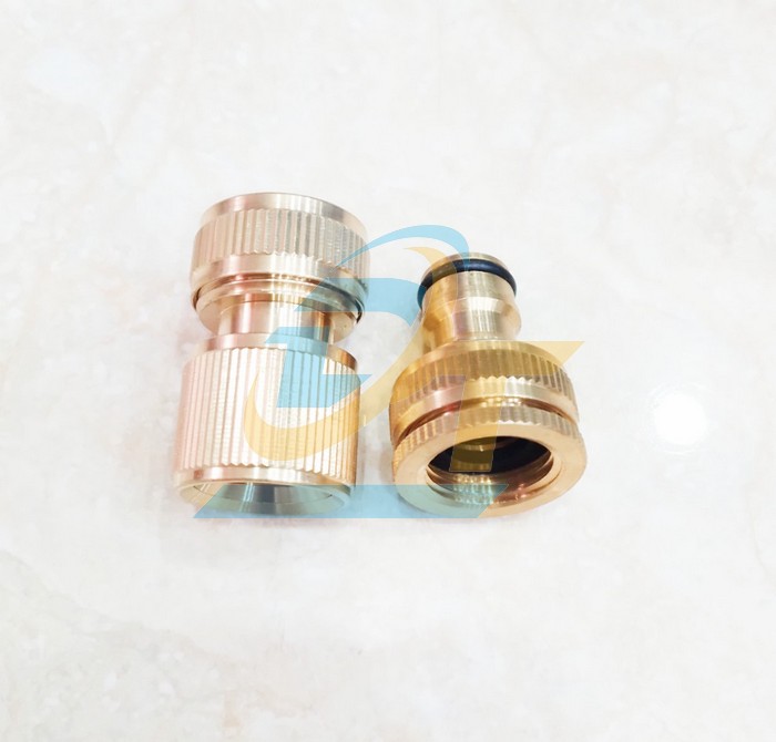 Khớp nối nhanh b&eacute;c xịt m&aacute;y rửa xe đồng thau ống 16mm - Ren trong 21mm (Đực - C&aacute;i)  VietNam | Gi&aacute; rẻ nhất - C&ocirc;ng Ty TNHH Thương Mại Dịch Vụ Đạt T&acirc;m