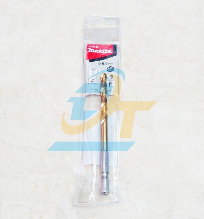 Mũi khoan sắt HSS-TIN chu&ocirc;i lục gi&aacute;c 6x113mm Makita D-31186 D-31186 Makita | Gi&aacute; rẻ nhất - C&ocirc;ng Ty TNHH Thương Mại Dịch Vụ Đạt T&acirc;m