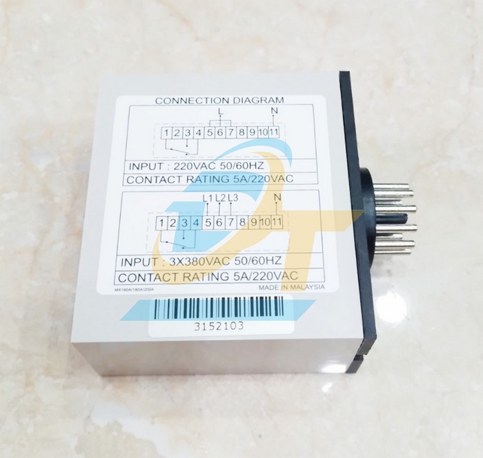 Relay bảo vệ điện &aacute;p 11 ch&acirc;n 380V Mikro MX200A  Mikro | Gi&aacute; rẻ nhất - C&ocirc;ng Ty TNHH Thương Mại Dịch Vụ Đạt T&acirc;m