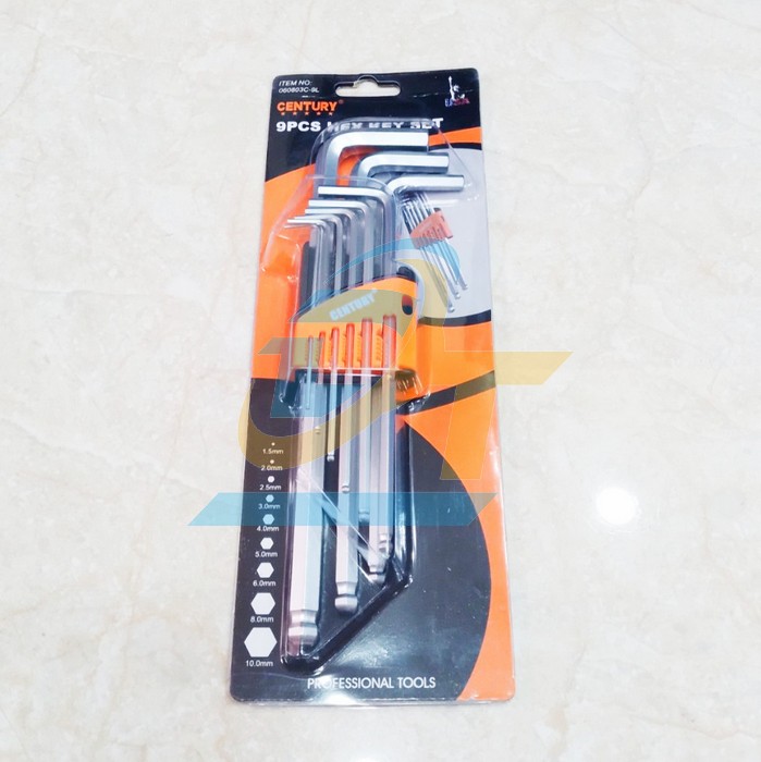 Bộ lục gi&aacute;c đầu bi 9 c&acirc;y hệ M&eacute;t 1.5-10mm CENTURY 060803C-9L 060803C-9L Century | Gi&aacute; rẻ nhất - C&ocirc;ng Ty TNHH Thương Mại Dịch Vụ Đạt T&acirc;m