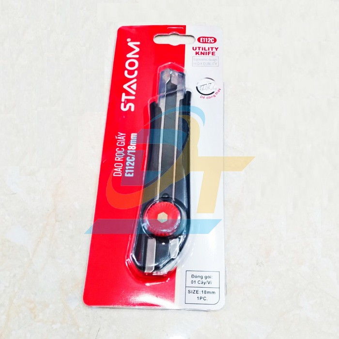 Dao rọc giấy c&ocirc;ng nhiệp 18mm Stacom E112C  STACOM | Gi&aacute; rẻ nhất - C&ocirc;ng Ty TNHH Thương Mại Dịch Vụ Đạt T&acirc;m